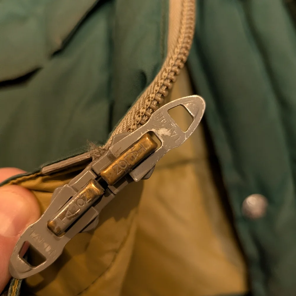 VTG 70s North Face Puffer Jacket Green Mens M Flaw Talon Zipper - Picture 5 of 12